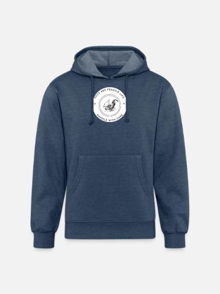 Eggs_Are_Fragile_Life - Unisex Organic Hoodie - heather navy
