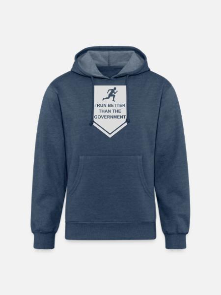 run better than government - Unisex Organic Hoodie - heather navy