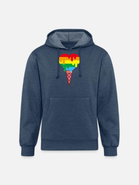 PRIDE Cream Cone humor - Unisex Organic Hoodie - heather navy