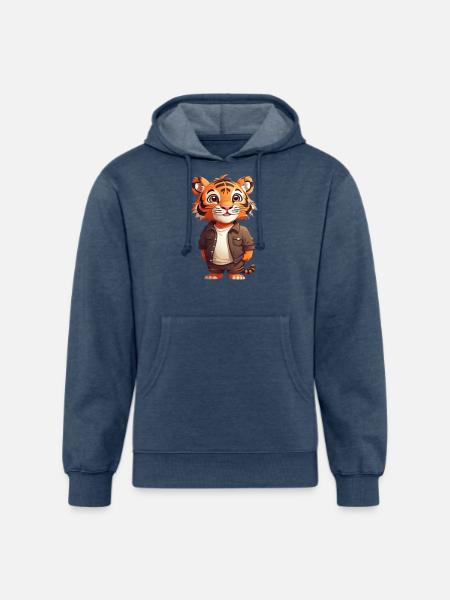 TIGER KING - Unisex Organic Hoodie - heather navy