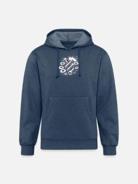Screws Nuts Mechanic Tool Design - Unisex Organic Hoodie - heather navy