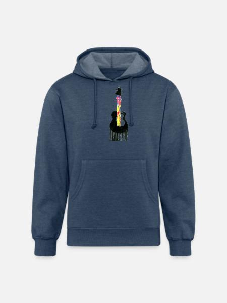 Guitar Flows - Unisex Organic Hoodie - heather navy