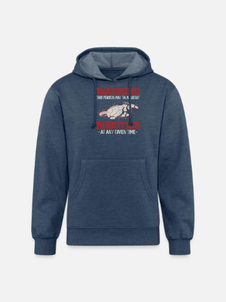 Robot Robotics Engineer Warning - Unisex Organic Hoodie - heather navy