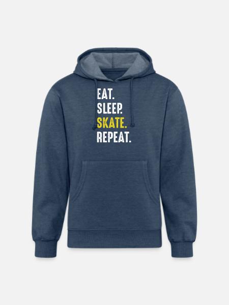 Eat Sleep Skate Repeat - Unisex Organic Hoodie - heather navy