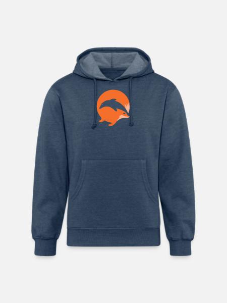 Fox or Dolphin in this fun optical illusion - Unisex Organic Hoodie - heather navy