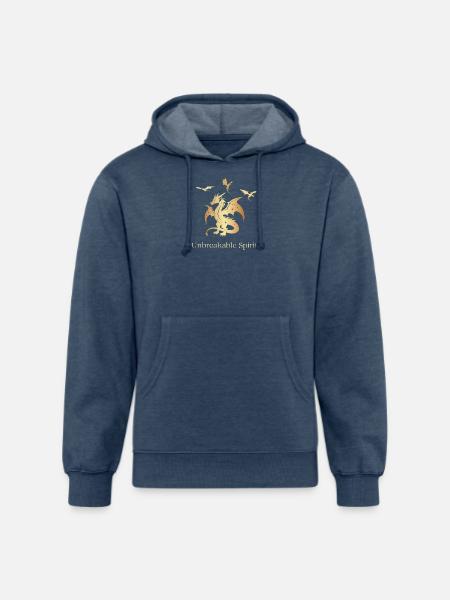 Unbreakable Spirit Dragon - Unisex Organic Hoodie - heather navy
