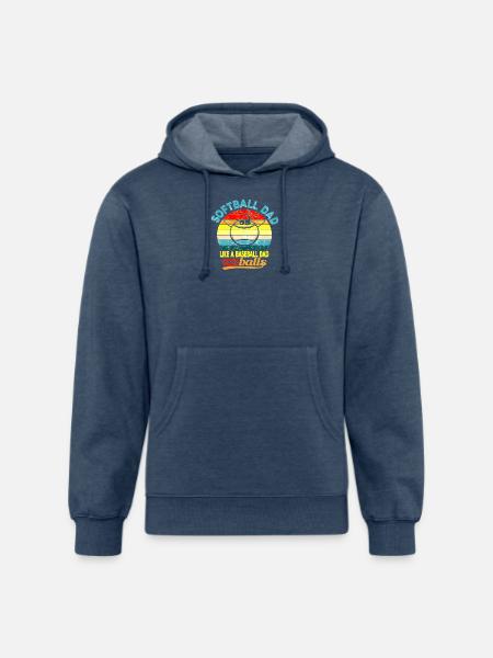 Softball Dad Humor Tee - Unisex Organic Hoodie - heather navy