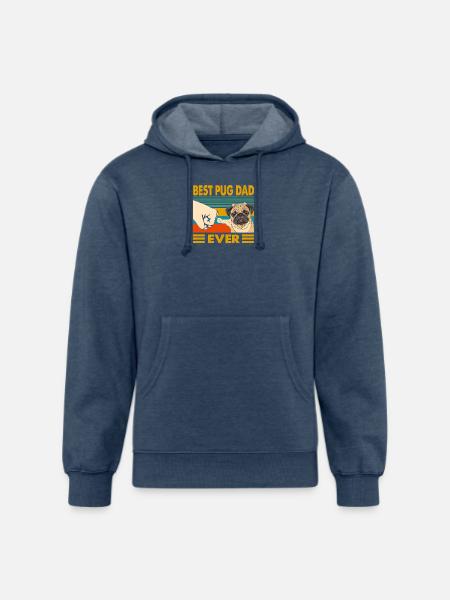 Best Pug Dad Ever - Unisex Organic Hoodie - heather navy