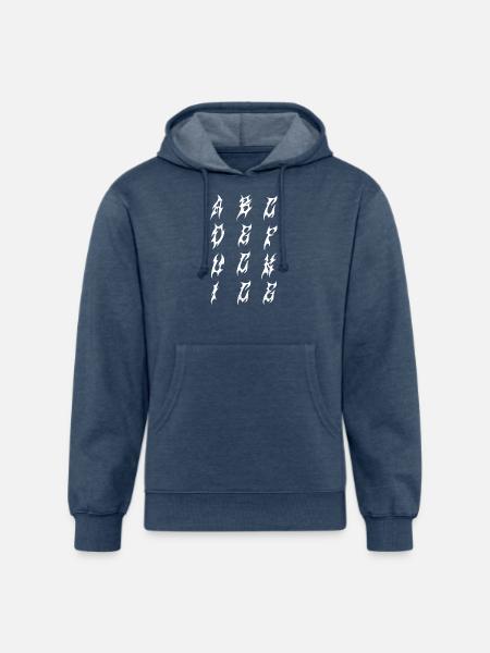Flame Glyphs in Ink Columns - Unisex Organic Hoodie - heather navy