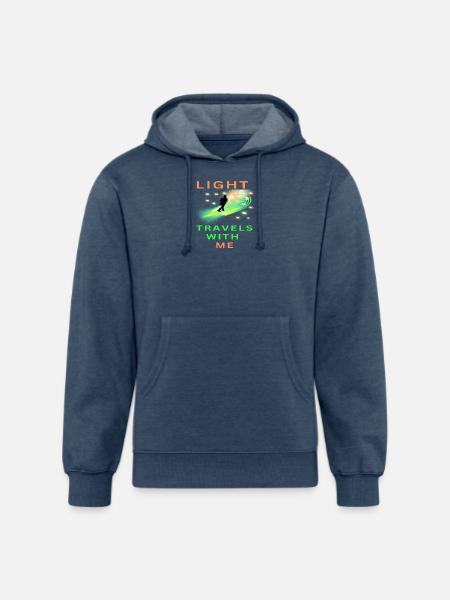 Light_travels_with_me_-sized - Unisex Organic Hoodie - heather navy