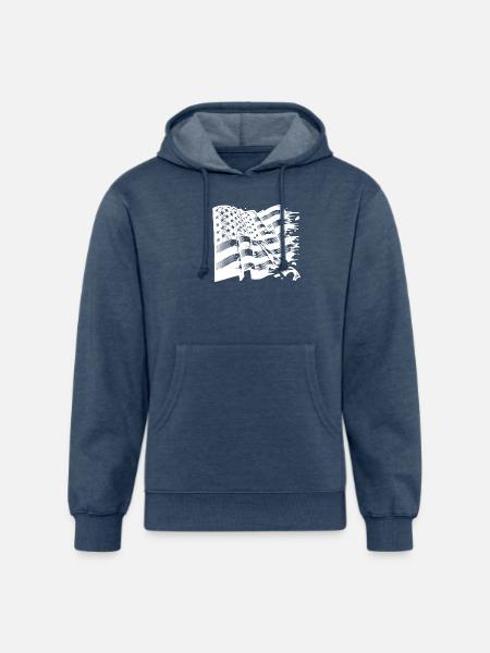 Usa Flagge Tattoo Style - Unisex Organic Hoodie - heather navy