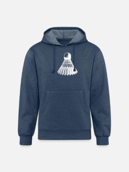 Badminton Ball Tattoo Style - Unisex Organic Hoodie - heather navy