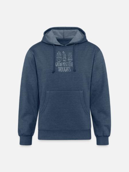 grow positive thoughts - Unisex Organic Hoodie - heather navy
