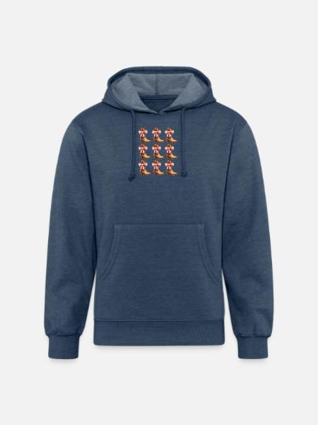 Cowgirl Boots and Pink Bows Rodeo - Unisex Organic Hoodie - heather navy