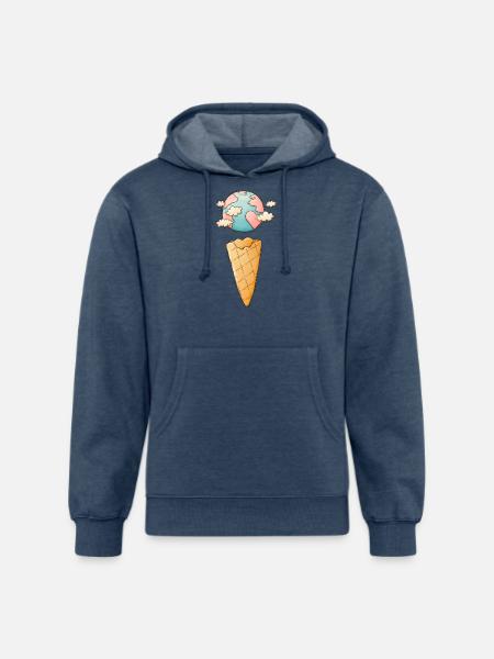 Ice Cream Cone Planet - Unisex Organic Hoodie - heather navy
