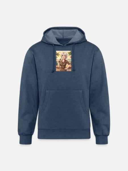 Beach Singer at Sunset - Unisex Organic Hoodie - heather navy