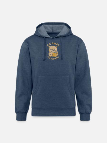 Go Away I'm Reading - Unisex Organic Hoodie - heather navy