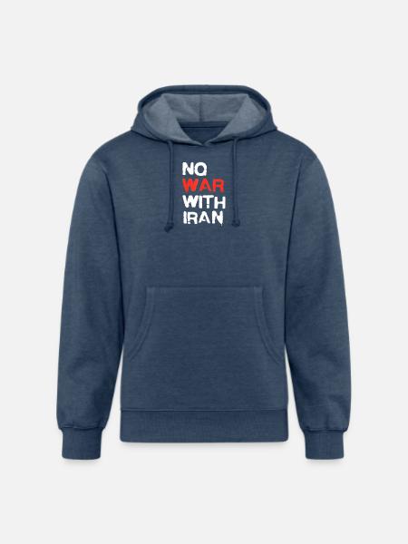 No_War_With_Iran_Peace_Statement - Unisex Organic Hoodie - heather navy