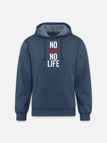 No Sarah No Life - Unisex Organic Hoodie - heather navy