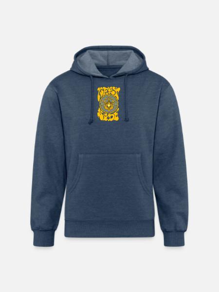 Weed Yogi in Golden Mandala - Unisex Organic Hoodie - heather navy