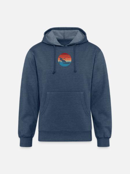 Sunset Kite Surf Silhouette - Unisex Organic Hoodie - heather navy