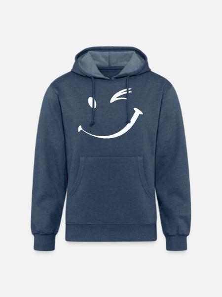 Winking face, Wink smile - Unisex Organic Hoodie - heather navy
