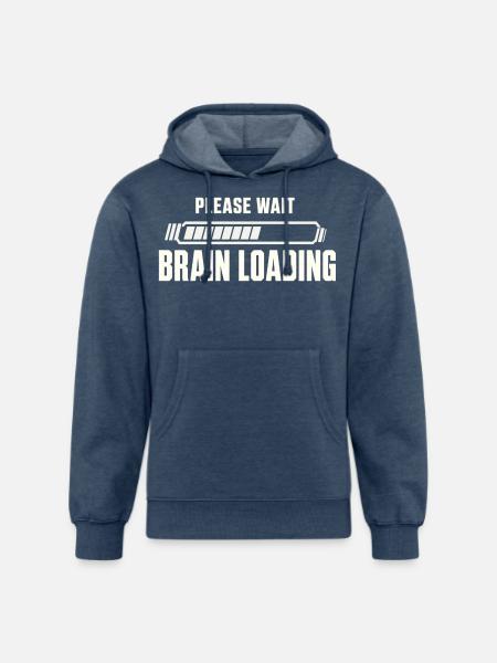 Brain Loading Please Wait - Unisex Organic Hoodie - heather navy