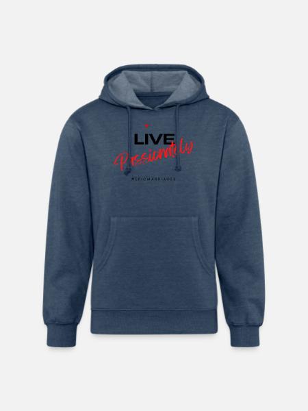 Live Passionately - Unisex Organic Hoodie - heather navy