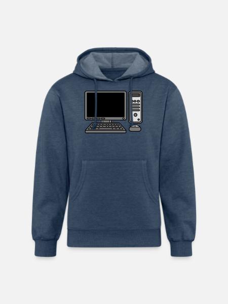 computer keyboard mouse screen - Unisex Organic Hoodie - heather navy