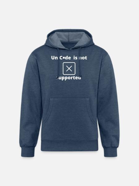 Unicode Is Not Supported - Unisex Organic Hoodie - heather navy