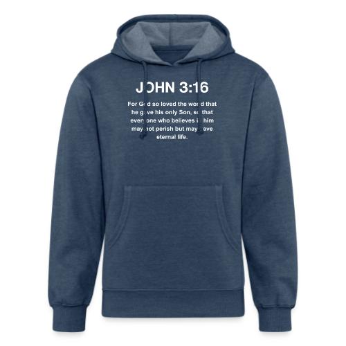 John 3:16 Christian Apparel – White - Unisex Organic Hoodie