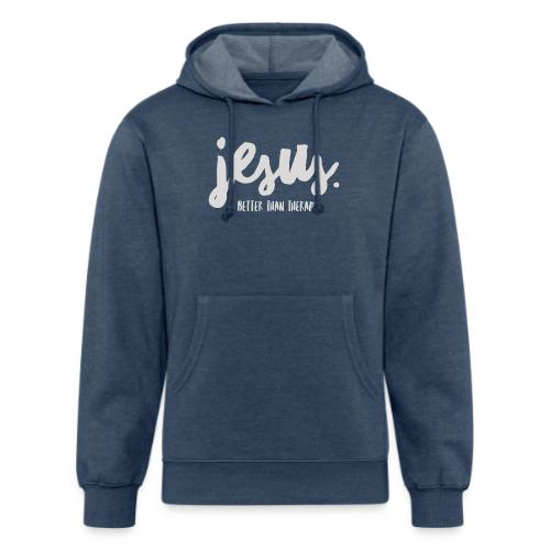 Jesus Better than therapy design 1 in light blue - Unisex Organic Hoodie