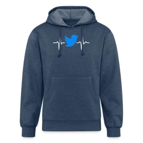 Social Media Heartbeat Blue Bird Graphic - Unisex Organic Hoodie