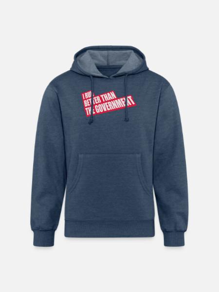 run better than government - Unisex Organic Hoodie - heather navy
