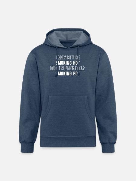 Smoking Pot - Unisex Organic Hoodie - heather navy