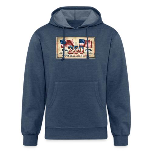 USA 250th Anniversary Flags Emblem - Unisex Organic Hoodie