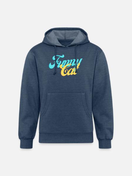 Funny cat - Unisex Organic Hoodie - heather navy