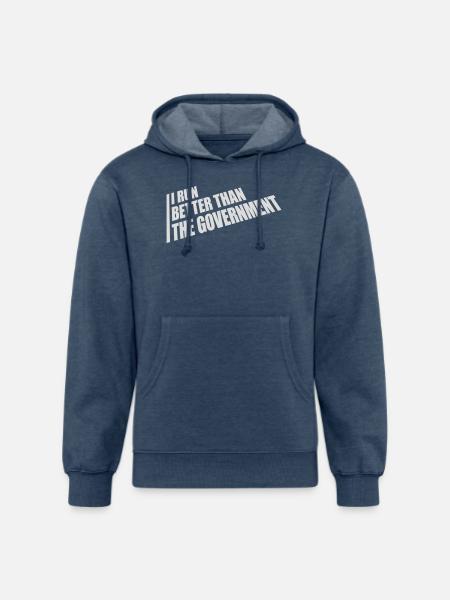 run better than government - Unisex Organic Hoodie - heather navy