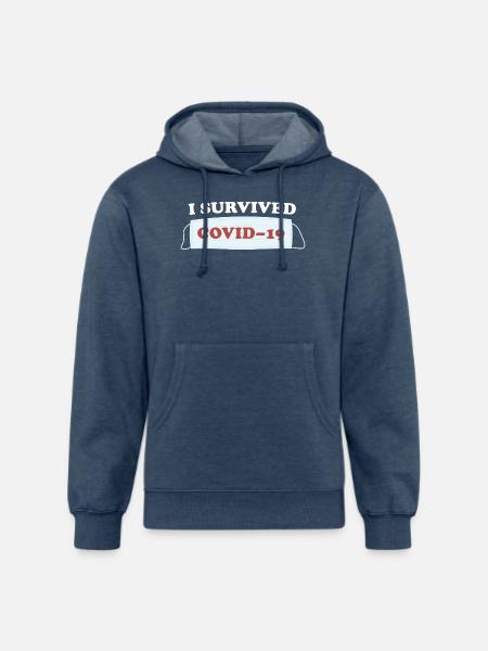 I SURVIVED COVID19 blue - Unisex Organic Hoodie - heather navy