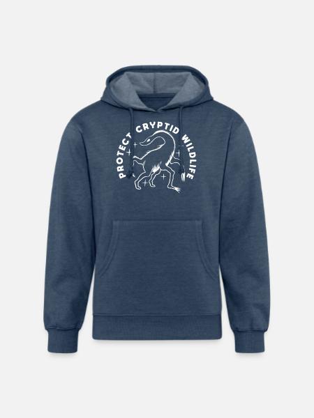 Protect Cryptid Wildlife - Unisex Organic Hoodie - heather navy