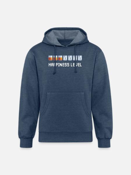 HAPPINESS LEVEL - Unisex Organic Hoodie - heather navy