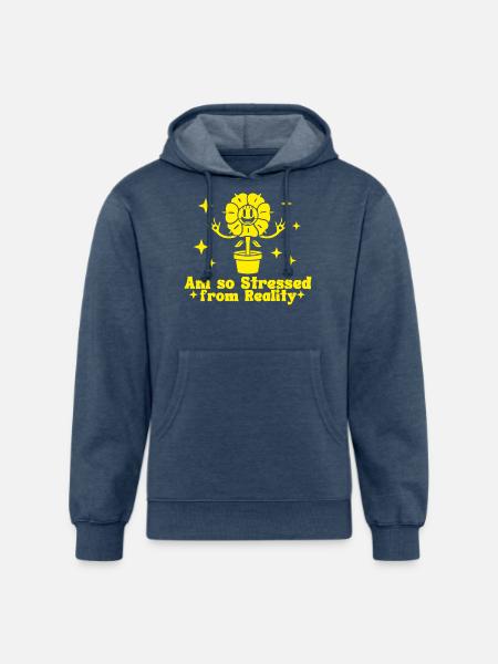 Stress From Reality Mono - Unisex Organic Hoodie - heather navy