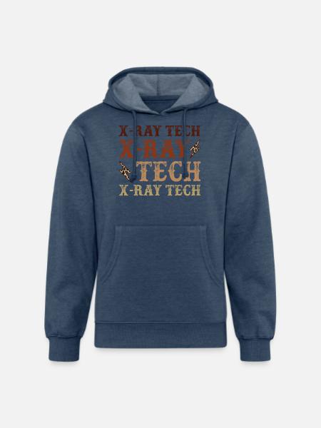 X ray Tech - Unisex Organic Hoodie - heather navy