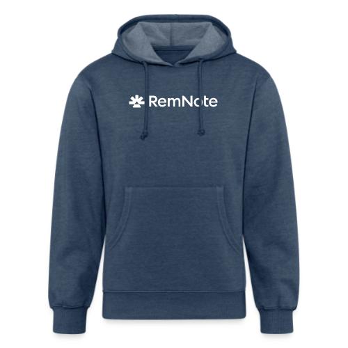 White logo with text, horizontal - Unisex Organic Hoodie