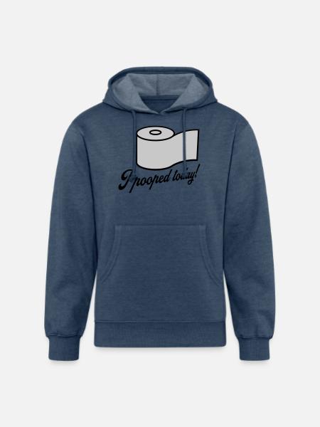 I pooped today quote - Unisex Organic Hoodie - heather navy