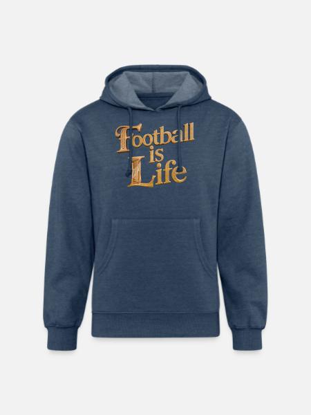 "Football: A Life's Passion" - Unisex Organic Hoodie - heather navy