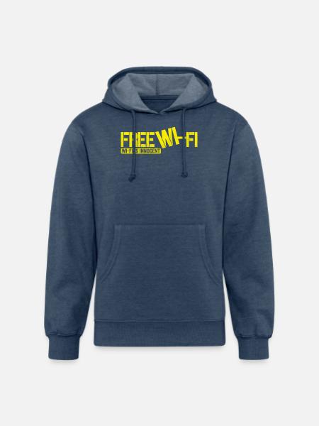 Wi-Fi is Innocent - Unisex Organic Hoodie - heather navy