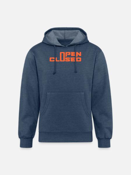 OPEN CLOSED - Unisex Organic Hoodie - heather navy