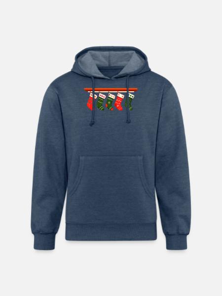 christmas socks t shirt design - Unisex Organic Hoodie - heather navy
