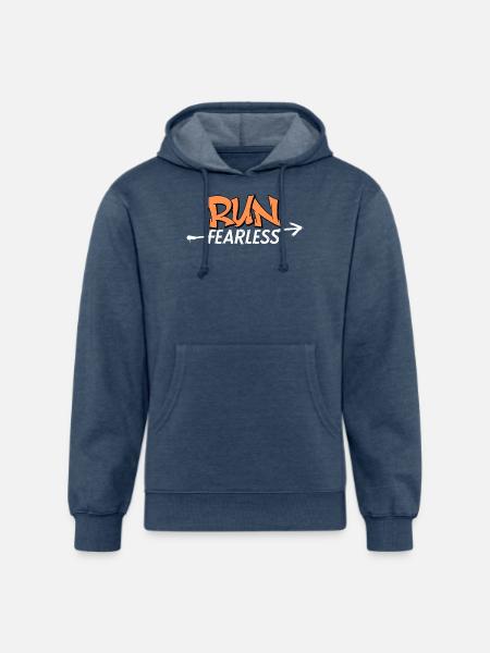 Run Fearless - Unisex Organic Hoodie - heather navy